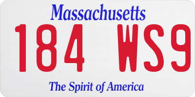 MA license plate 184WS9