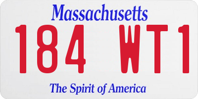 MA license plate 184WT1
