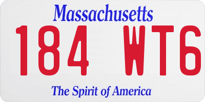 MA license plate 184WT6