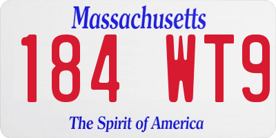 MA license plate 184WT9