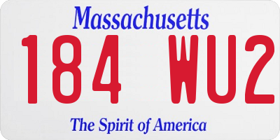 MA license plate 184WU2