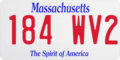 MA license plate 184WV2