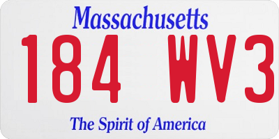 MA license plate 184WV3