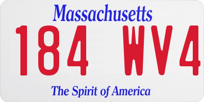 MA license plate 184WV4