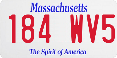 MA license plate 184WV5