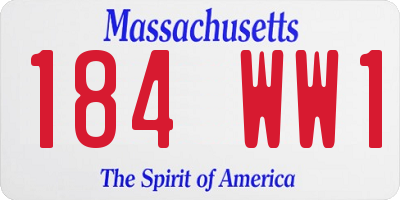 MA license plate 184WW1