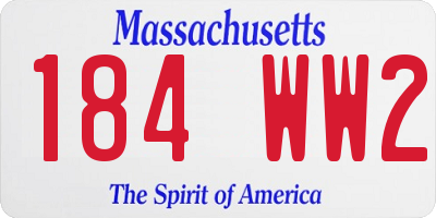 MA license plate 184WW2
