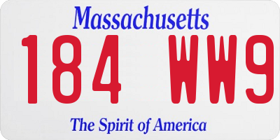 MA license plate 184WW9
