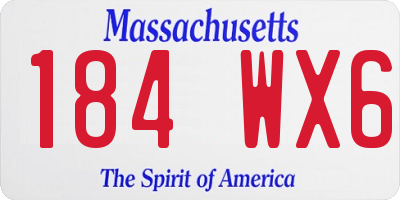 MA license plate 184WX6