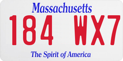 MA license plate 184WX7
