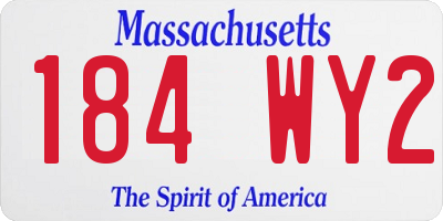 MA license plate 184WY2