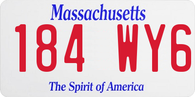 MA license plate 184WY6