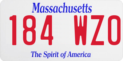MA license plate 184WZ0
