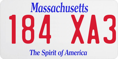 MA license plate 184XA3