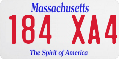 MA license plate 184XA4