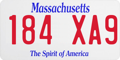 MA license plate 184XA9
