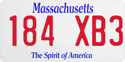 MA license plate 184XB3