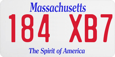 MA license plate 184XB7