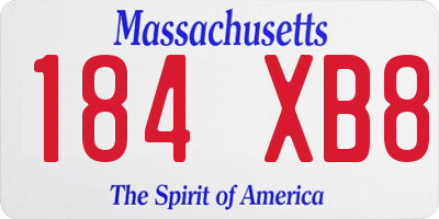 MA license plate 184XB8