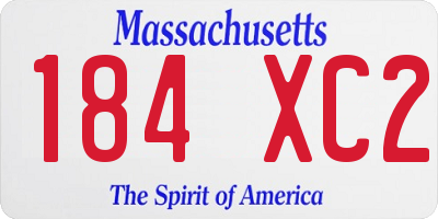 MA license plate 184XC2