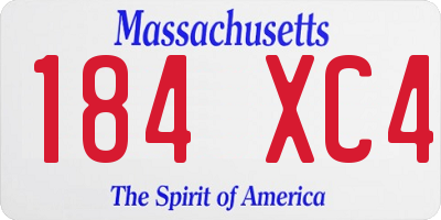 MA license plate 184XC4