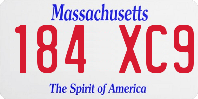 MA license plate 184XC9