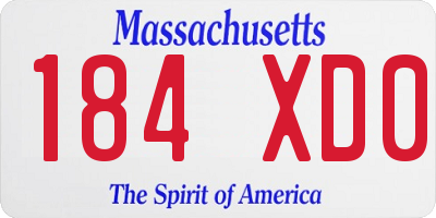 MA license plate 184XD0