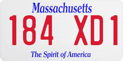 MA license plate 184XD1