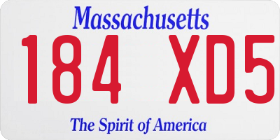 MA license plate 184XD5