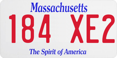 MA license plate 184XE2