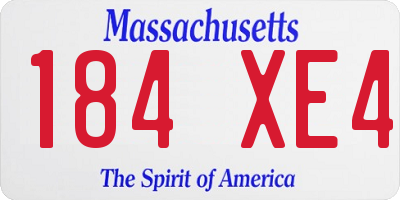 MA license plate 184XE4