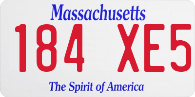 MA license plate 184XE5