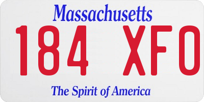 MA license plate 184XF0