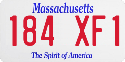 MA license plate 184XF1