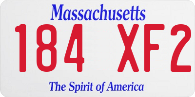 MA license plate 184XF2