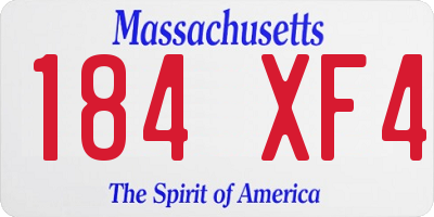 MA license plate 184XF4