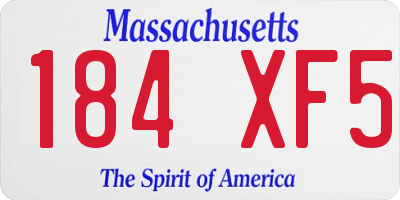 MA license plate 184XF5