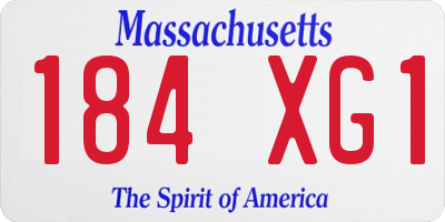 MA license plate 184XG1