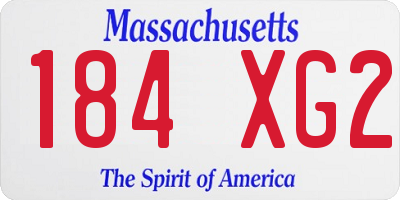 MA license plate 184XG2