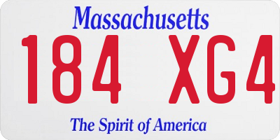 MA license plate 184XG4