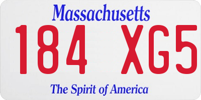 MA license plate 184XG5