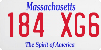 MA license plate 184XG6