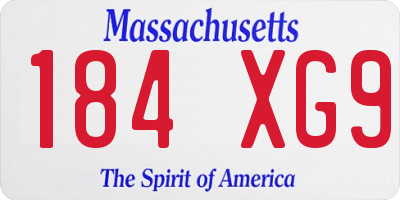 MA license plate 184XG9