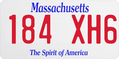 MA license plate 184XH6