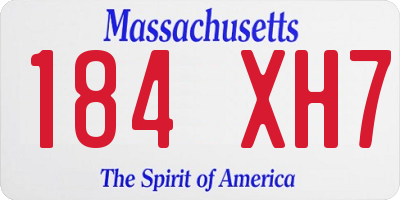 MA license plate 184XH7