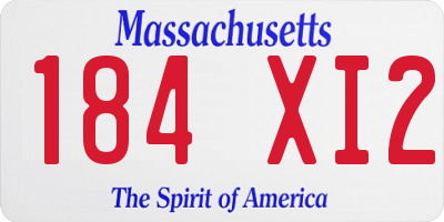 MA license plate 184XI2