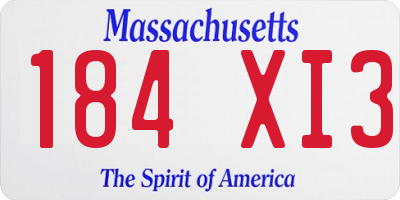 MA license plate 184XI3