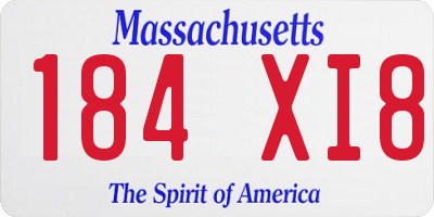 MA license plate 184XI8