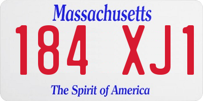 MA license plate 184XJ1