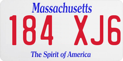 MA license plate 184XJ6